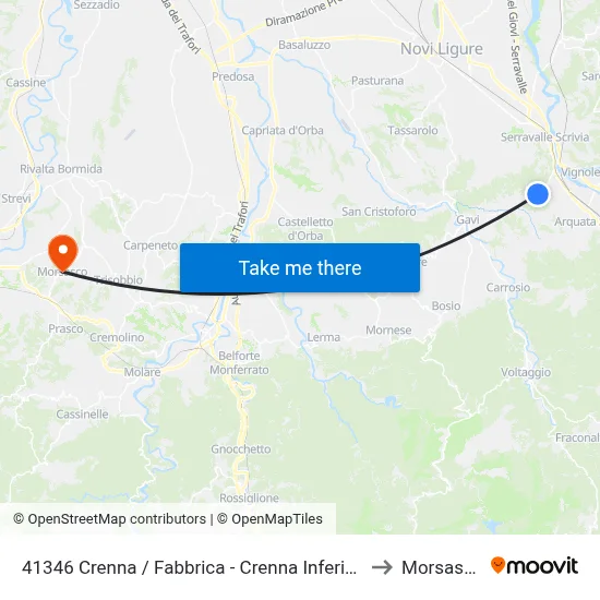 41346 Crenna / Factory - Lower Crenna to Morsasco map