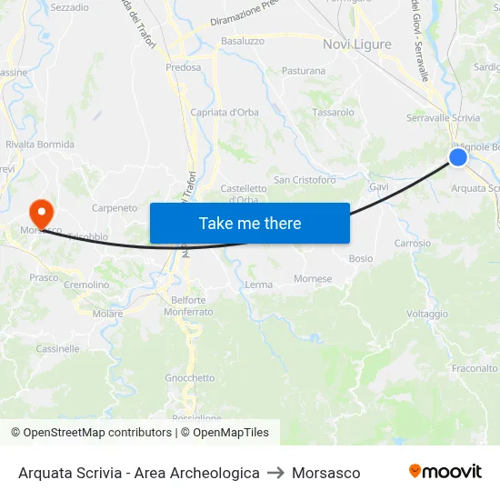 Arquata Scrivia - Archaeological Area to Morsasco map