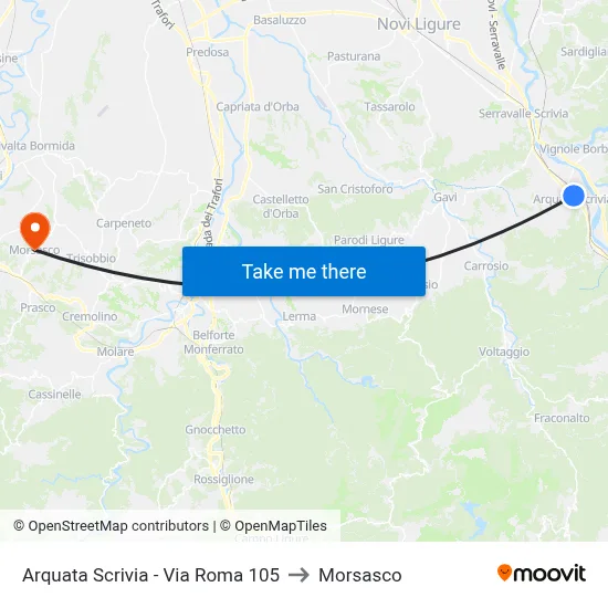 Arquata Scrivia - Roma Street 105 to Morsasco map