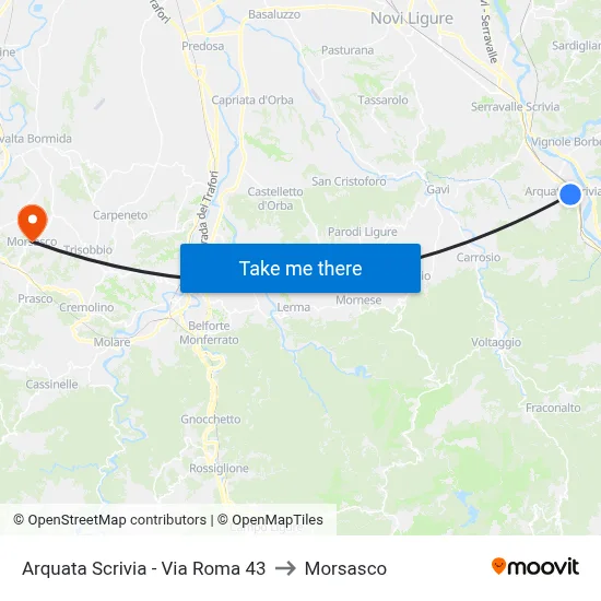 Arquata Scrivia - Via Roma 43 to Morsasco map