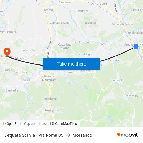 Arquata Scrivia - Via Roma 35 to Morsasco map