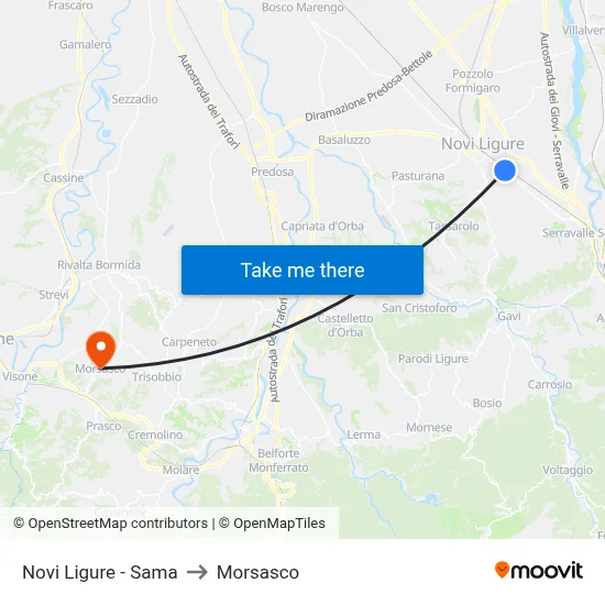 Novi Ligure - Sama to Morsasco map