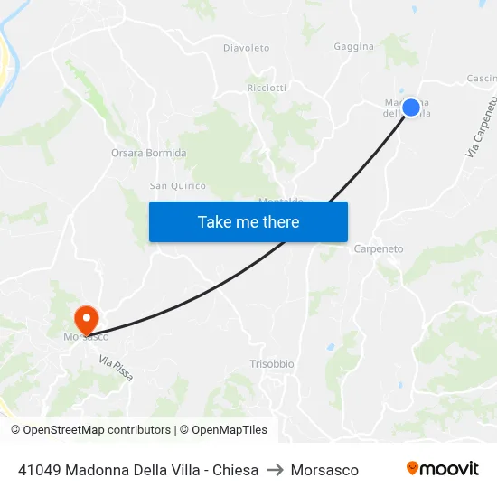 Madonna Della Villa - Church to Morsasco map