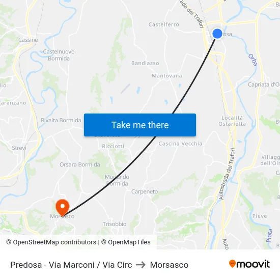 Predosa - Via Marconi / Via Circ to Morsasco map