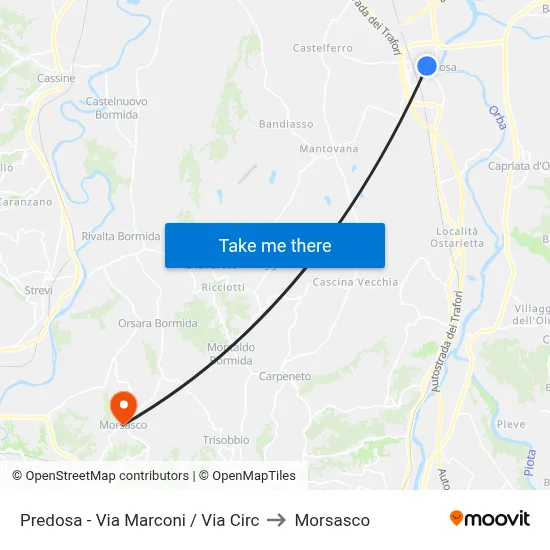 Predosa - Via Marconi / Via Circ to Morsasco map