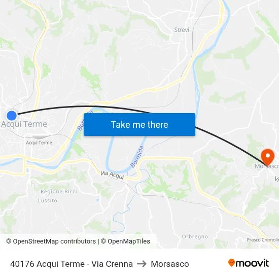 40176 Acqui Terme - Via Crenna to Morsasco map