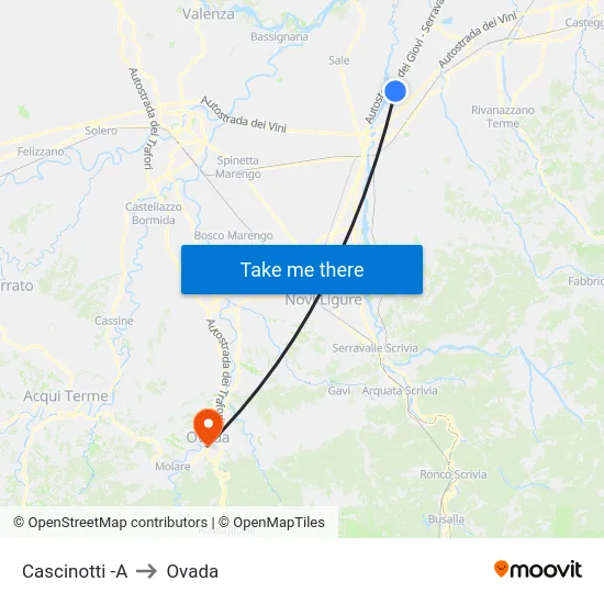 Cascinotti -A to Ovada map