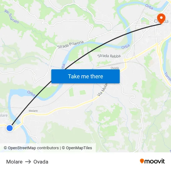 Molare to Ovada map
