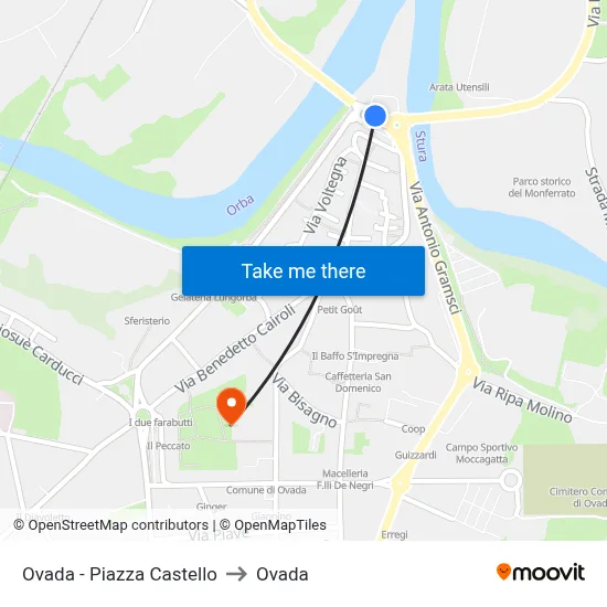 Ovada - Castle Square to Ovada map