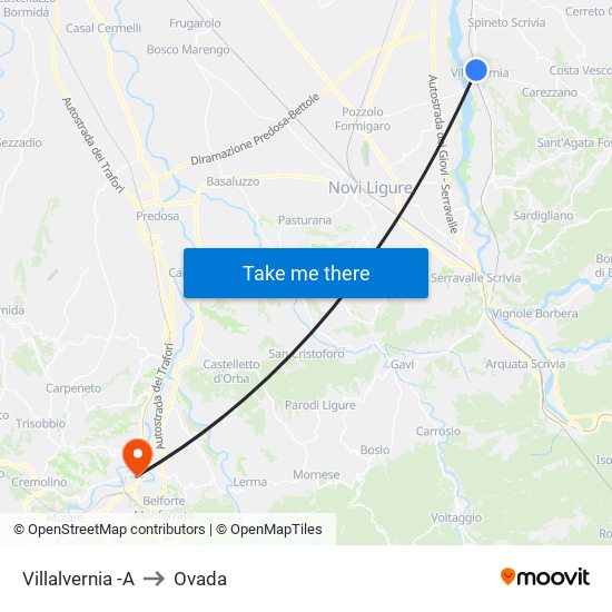 Villalvernia -A to Ovada map