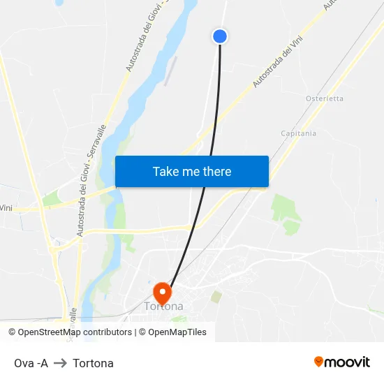 Ova -A to Tortona map