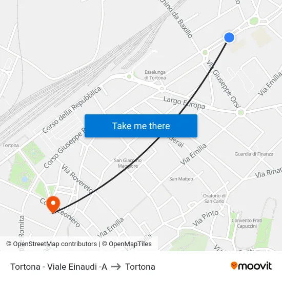 Tortona - Viale Einaudi -A to Tortona map
