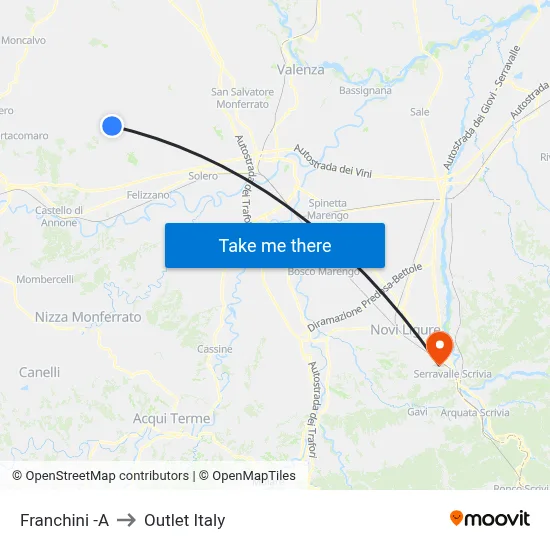 Franchini to Outlet Italy map