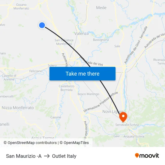 San Maurizio -A to Outlet Italy map