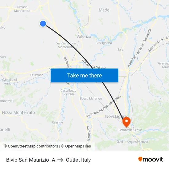 San Maurizio Junction -A to Outlet Italy map