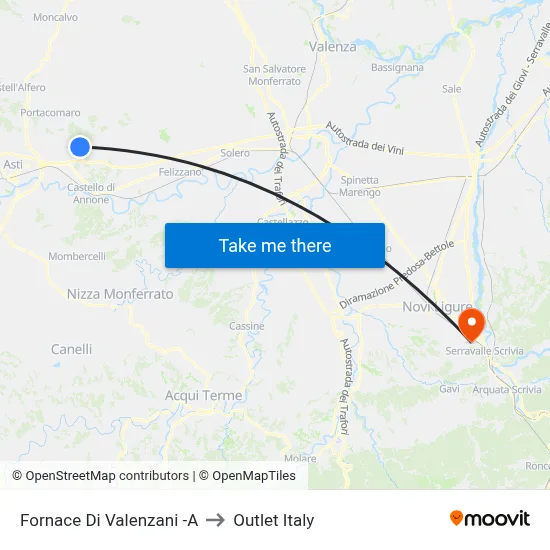 Valenzani Furnace -A to Outlet Italy map