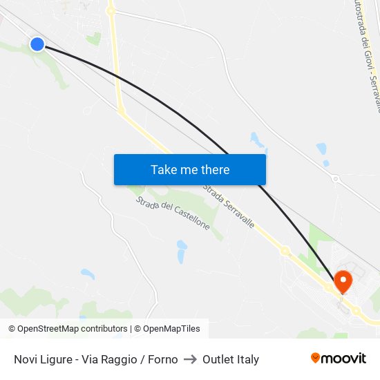 Novi Ligure - Via Raggio / Forno to Outlet Italy map