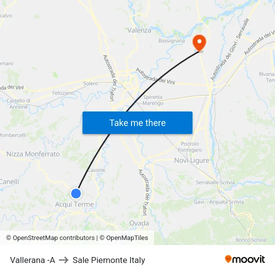 Vallerana -A to Sale Piemonte Italy map