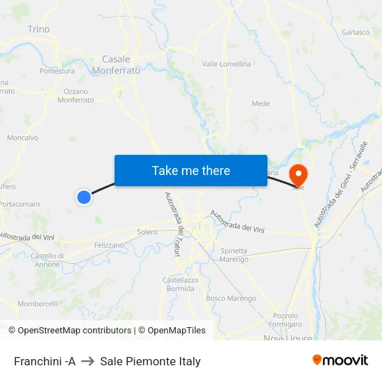 Franchini -A to Sale Piemonte Italy map