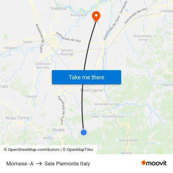 Mornese -A to Sale Piemonte Italy map