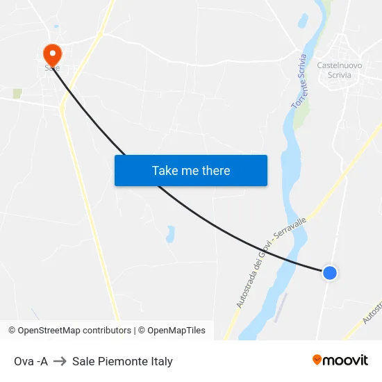 Ova -A to Sale Piemonte Italy map