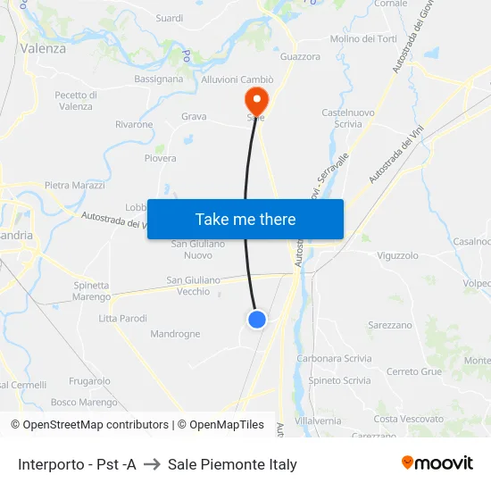 Interporto - Pst -A to Sale Piemonte Italy map