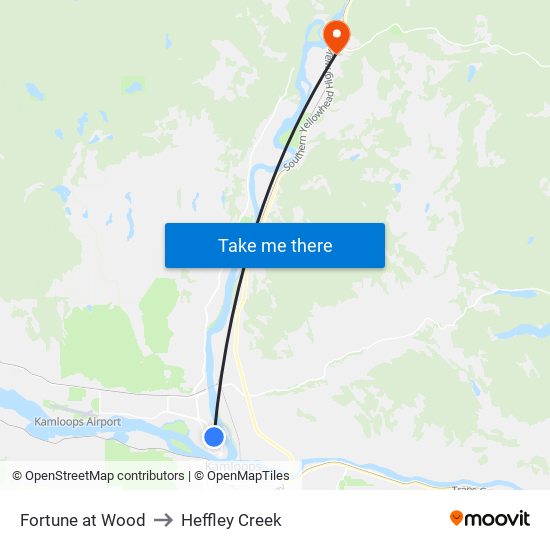 Fortune at Wood to Heffley Creek map