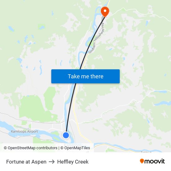 Fortune at Aspen to Heffley Creek map