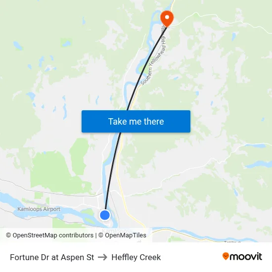 Fortune Dr at Aspen St to Heffley Creek map