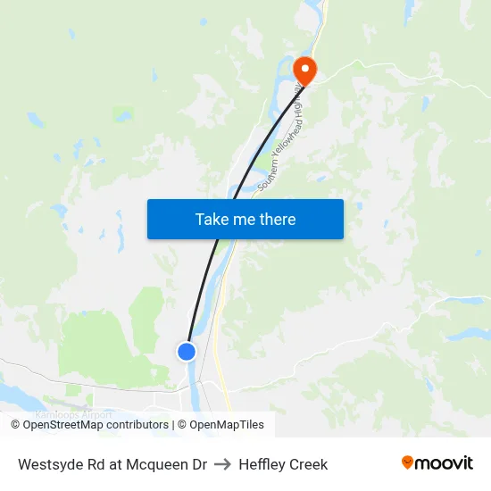 Westsyde Rd at Mcqueen Dr to Heffley Creek map
