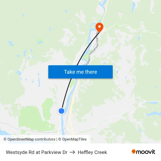 Westsyde Rd at Parkview Dr to Heffley Creek map