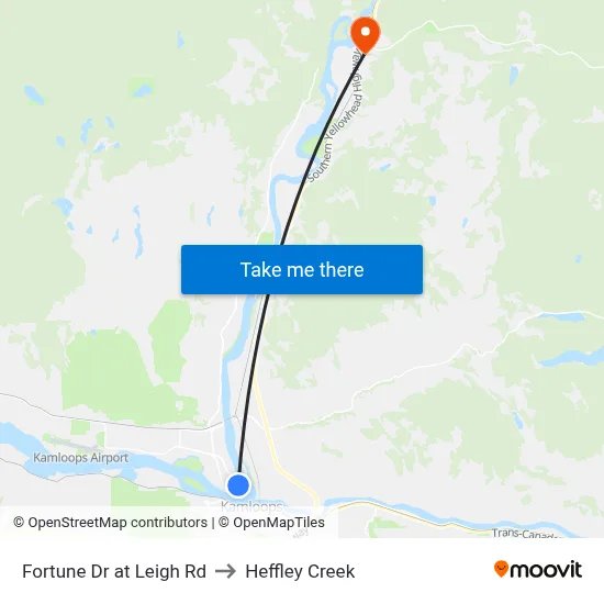 Fortune Dr at Leigh Rd to Heffley Creek map