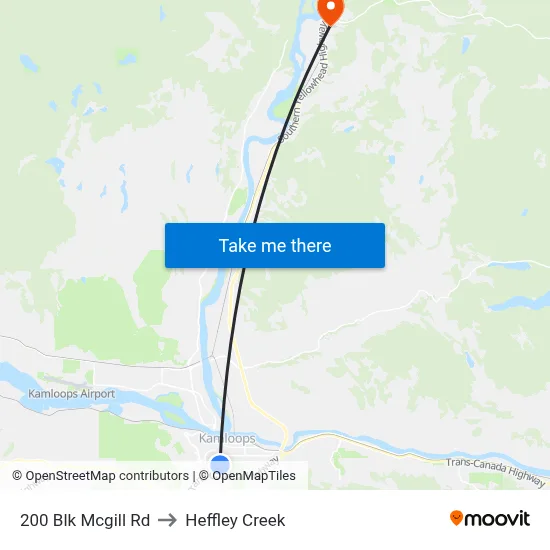 200 Blk Mcgill Rd to Heffley Creek map