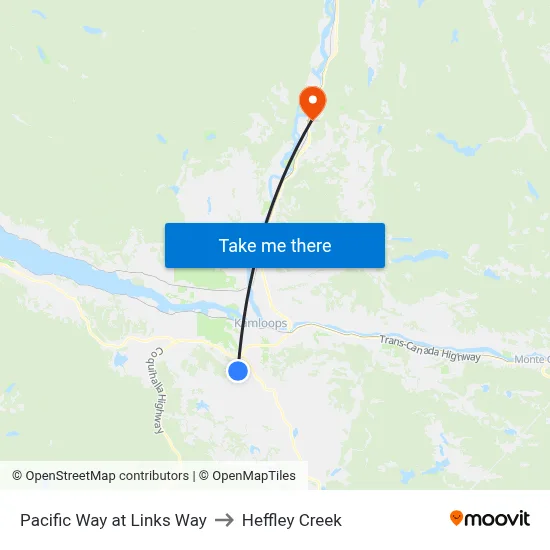 Pacific Way at Links Way to Heffley Creek map