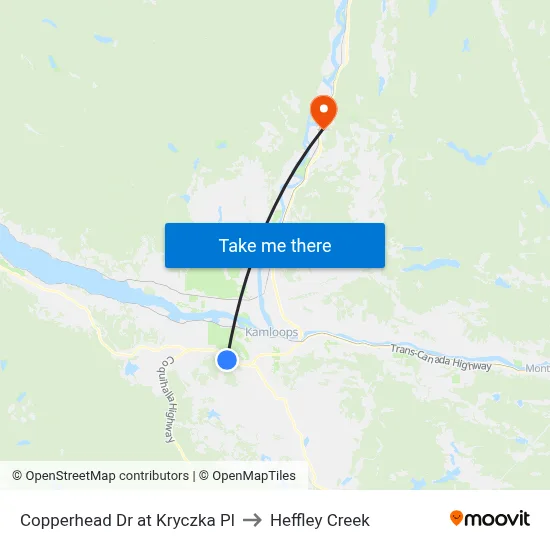 Copperhead Dr at Kryczka Pl to Heffley Creek map