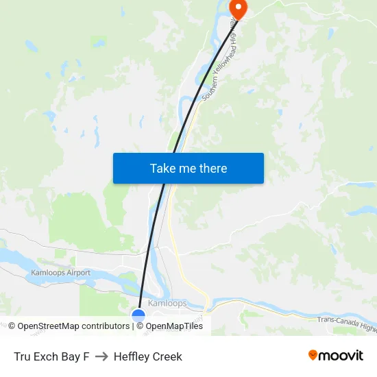 Tru Exch Bay F to Heffley Creek map