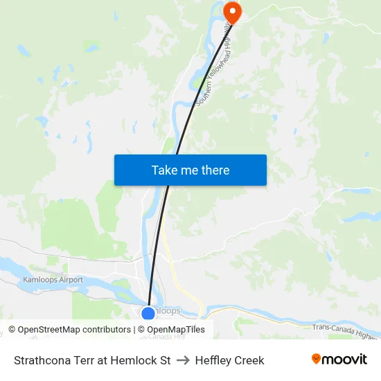 Strathcona Terr at Hemlock St to Heffley Creek map