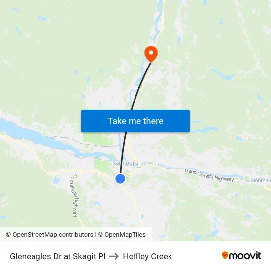 Gleneagles Dr at Skagit Pl to Heffley Creek map