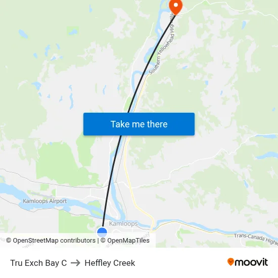 Tru Exch Bay C to Heffley Creek map