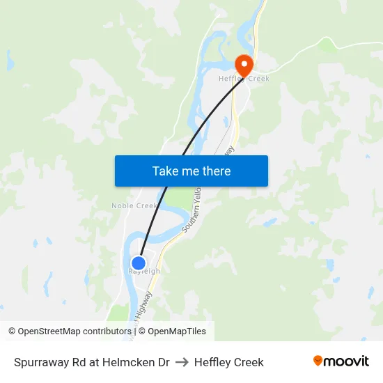 Spurraway Rd at Helmcken Dr to Heffley Creek map