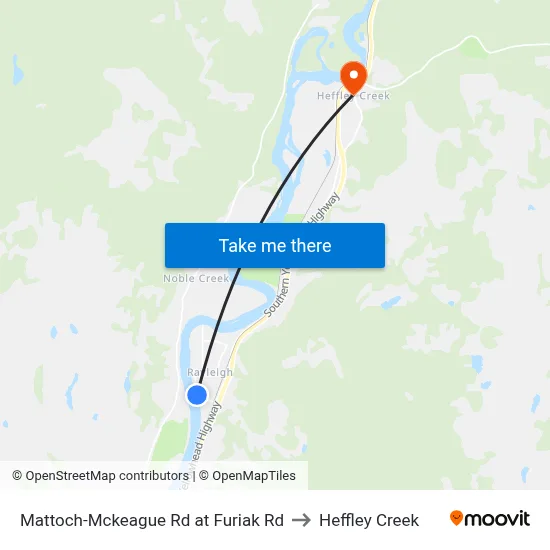 Mattoch-Mckeague Rd at Furiak Rd to Heffley Creek map