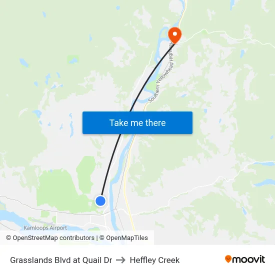 Grasslands Blvd at Quail Dr to Heffley Creek map