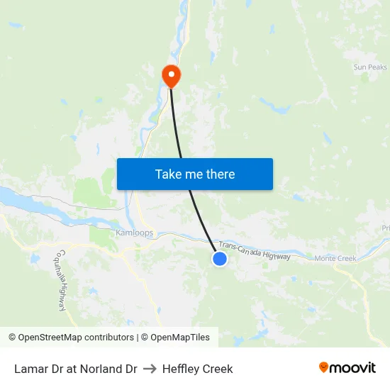 Lamar Dr at Norland Dr to Heffley Creek map
