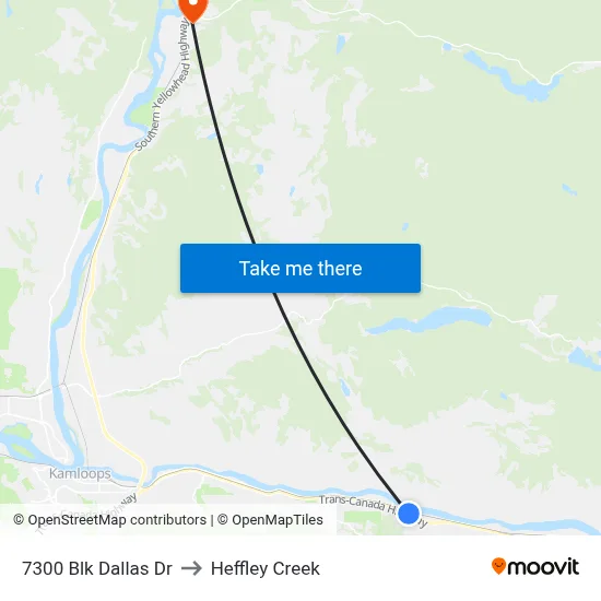 7300 Blk Dallas Dr to Heffley Creek map