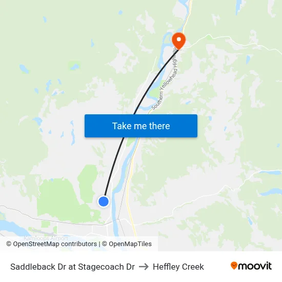 Saddleback Dr at Stagecoach Dr to Heffley Creek map