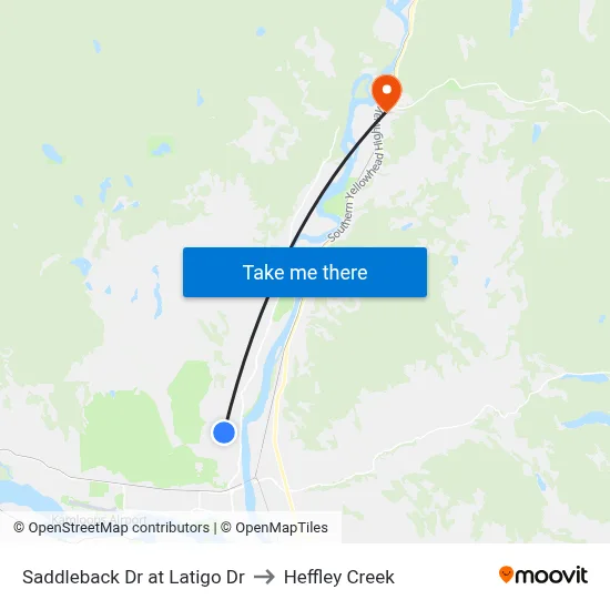 Saddleback Dr at Latigo Dr to Heffley Creek map