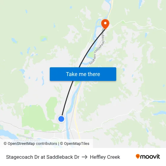 Stagecoach Dr at Saddleback Dr to Heffley Creek map