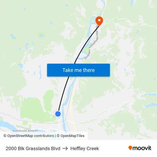 2000 Blk Grasslands Blvd to Heffley Creek map