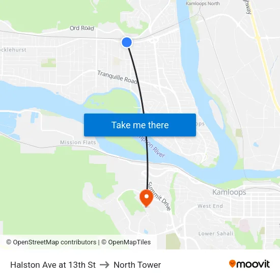Halston Ave at 13th St to North Tower map