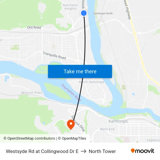 Westsyde Rd at Collingwood Dr E to North Tower map